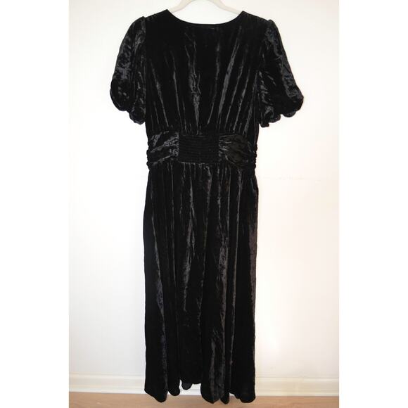 Anthropologie Katerina Button Front Black Cotton Dress Size 12 - Picture 7 of 8